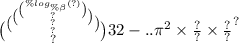 \binom{ \binom{ \binom{ \binom{\% log_{\% \beta }(?) }{?} }{?} }{?} }{?} 3 {2 - .. { \\ \pi \\ }^{2} \times \frac{?}{?} \times \frac{?}{?} }^{?}