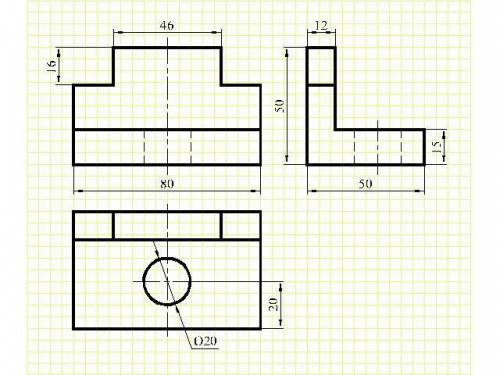 ЧЕРЧЕНИЕ , нужно нарисовать 3 вид по первым двум в изометрии.