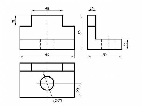 ЧЕРЧЕНИЕ , нужно нарисовать 3 вид по первым двум в изометрии.