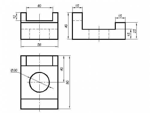Надо начертить в трёх проекциях две фигуры ( вид сверху, сбоку и Главный вид )
