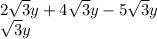 2\sqrt{3}y+4\sqrt{3}y-5\sqrt{3}y\\\sqrt{3}y