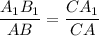 \dfrac{A_1B_1}{AB}=\dfrac{CA_1}{CA}