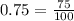 0.75 = \frac{75}{100}