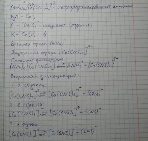 Определите заряд комплексообразователя и комплексного иона, назовите КС по международной номенклатур