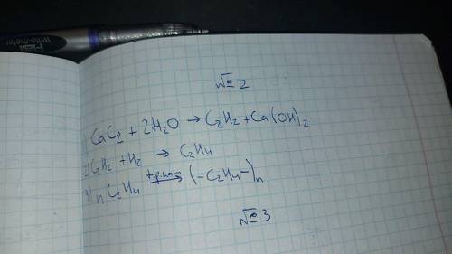 Складіть хімічні рівняння послідовних перетворень кальцій карбонату на поліетилен.