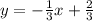 y=-\frac{1}{3}x+\frac{2}{3}