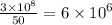 \frac{3 \times 10 {}^{8} }{50} = 6 \times {10}^{6}