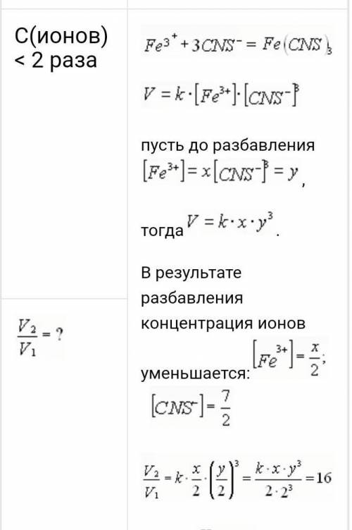 2. Как изменится скорость протекающей в водном растворе реак. ции FeCI + 3KCNS = Fe(CNS), + 3KCl при