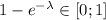 1-e^{-\lambda}\in[0;1]