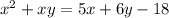 x^2+xy=5x+6y-18