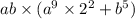 ab \times (a ^{9} \times 2 ^{2} + b^{5})