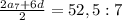 \frac{2a_7+6d}{2}=52,5:7