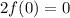 2f(0)=0