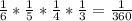 \frac{1}{6} *\frac{1}{5} *\frac{1}{4} *\frac{1}{3} =\frac{1}{360}