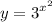 \displaystyle y=3^{x^2}