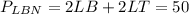 P_{LBN}=2LB+2LT=50