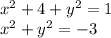 x^2+4+y^2=1\\x^2+y^2=-3