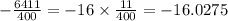 - \frac{6411}{400} = - 16 \times \frac{11}{400} = - 16.0275