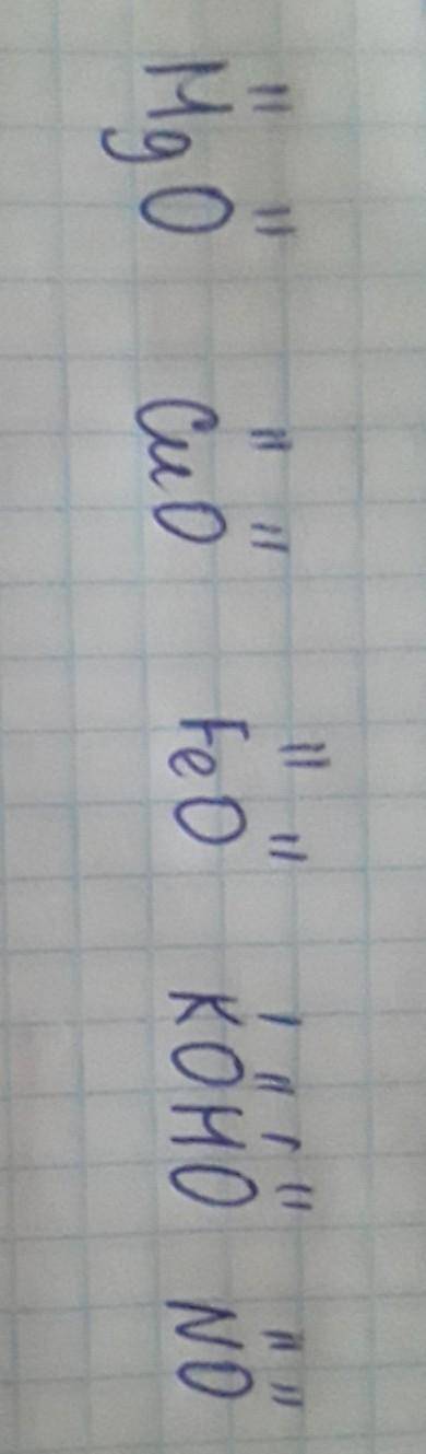 Визначити валентність атомів у сполуках. MgO CuO FeO KOHO NO