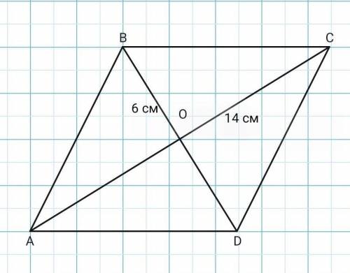 Диагонали ромба 6 см и 14 см. Найдите сторону и S ромба. Можно с условием, рисунком, ну и решением!