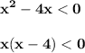 \displaystyle\bf\\x^{2} -4x