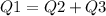 Q1= Q2+Q3