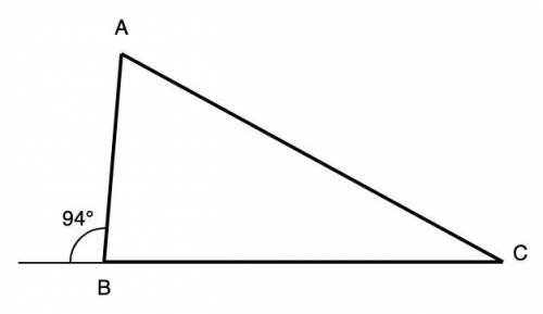 один із зовнішніх кутів трикутника 94°. Знайдіть внутрішні кути даного трикутника, не суміжні з дани