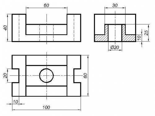 Нужно начертить ещё в 3 виде,выполнить полезные разрезы