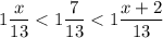 1\dfrac{x}{13}