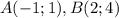 A(-1;1), B(2;4)