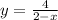 y = \frac{4}{2-x}