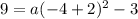 9 = a(-4+2)^2-3