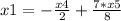 x1=-\frac{x4}{2}+\frac{7*x5}{8}