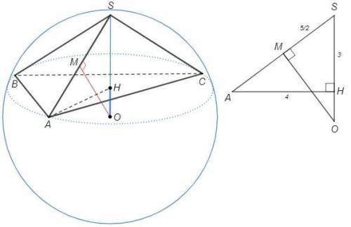 В основании пирамиды лежит треугольник, одна из сторон которого равна 4, а противолежащий ей угол ра
