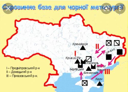 ПРАКТИЧНА РОБОТА 6 З ГЕОГРАФІЇ 9 клас Позначення на контурній карті сировинної бази та основних цент