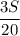 \displaystyle \frac{3S}{20}