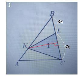 5. На сторонах АВ и ВС треугольника АВС взяты соответственно точки К и L. При этом AК : KB = 2 : 5,