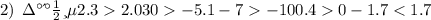 2) \: \: задание \: \\ 2.3 2.03 \\ 0 - 5.1 \\ - 7 - 10 \\ 0.4 0 \\ - 1.7 < 1.7