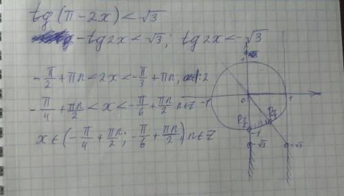 tg(\pi -2x)\ \textless \ \sqrt{3}