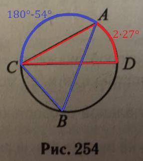 На окружности по разные сторона от диаметра cd взяты точки a и b. известно, что угол acd=27*.найдите