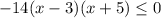 -14(x-3)(x+5)\leq 0\\