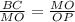 \frac{BC}{MO} = \frac{MO}{OP}