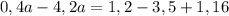 0,4a-4,2a=1,2-3,5+1,16