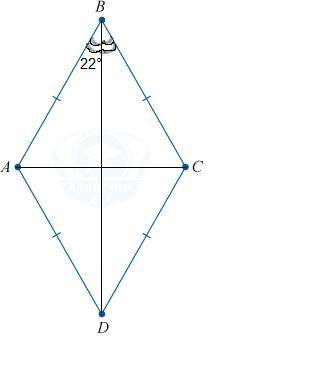 Диагональ ромба образует с его стороной угол 22 градусов . найдите наибольший угол ромба.