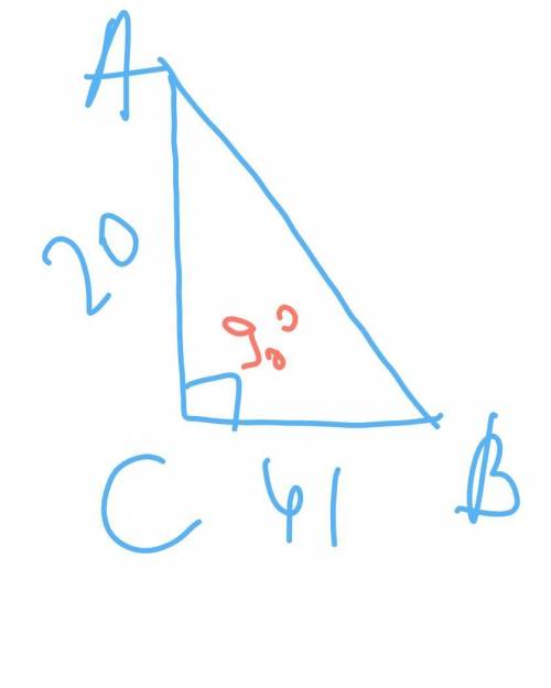 Втреугольнике авс известно что угол с = 90 градусов вс = 41 см ас = 20 с. найдите косинусы острых уг