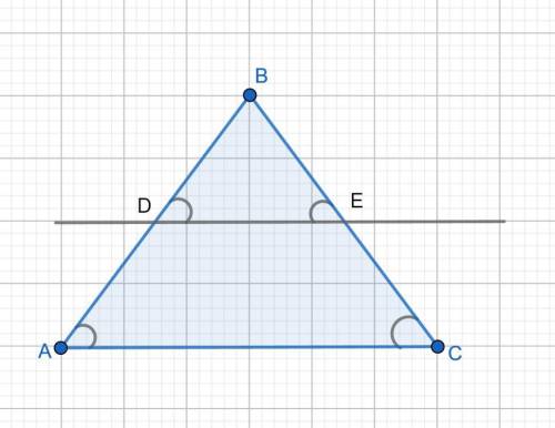 Через середину боковой стороны равнобедренного треугольника проходит прямая, параллельная основанию 