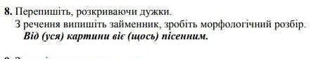 Укр.Мова Перепишіть речення,правильно розкриваючи дужки.З речення випишіть займенники зробити морфол