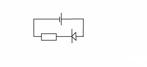Электрическая цепь состоит из соединенных последовательно диода сопротивления 10 ом и постоянного и