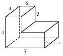 Найдите объем многогранника, изображенного на рисунке (все двугранные углы прямые).