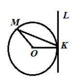 Пряма KL – дотична до кола з центром у точці О. Знайдіть KOM, якщо MKL = 48°.
